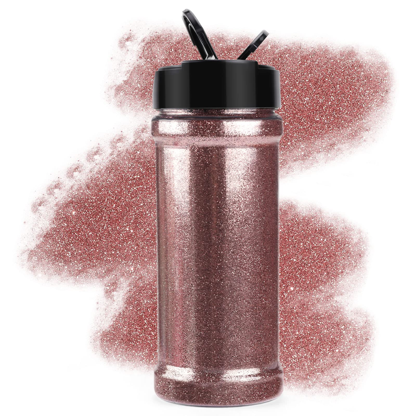HTVRONT Extra Fine Glitter for Crafts - 200g/7oz Rose Gold Glitter for Resin, Portable Ultra Fine Glitter Powder for Tumblers, Nails, Ornaments, Epoxy, Slime, Craft Glitter Powder Shaker Jar
