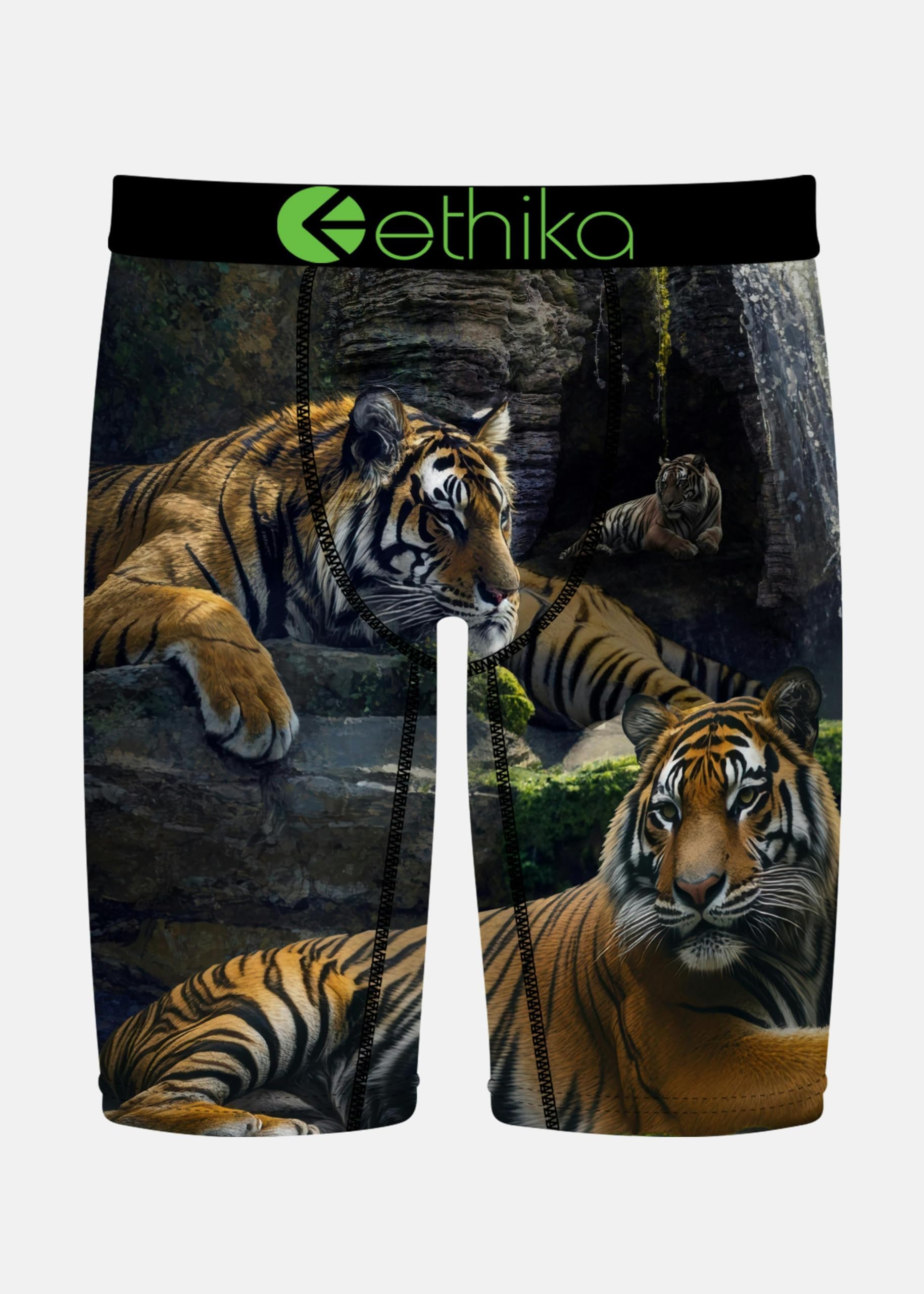 Men’s Boxer Brief, Knee Length, 4-Way Stretch Performance Underwear with Graphic Prints - Lurking