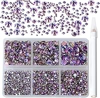 Vista 60 de 2880 diamantes de imitación para arte de uñas, sin termofijación, fijación con pegamento, cristales redondos de vidrio con base plana para hacer