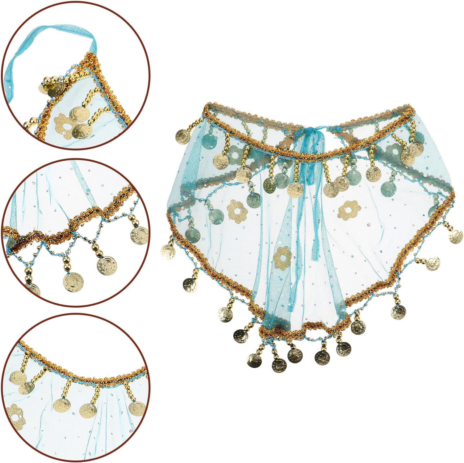 2pcs Exotic Mesh Face Veil for Women Party Dance Performance