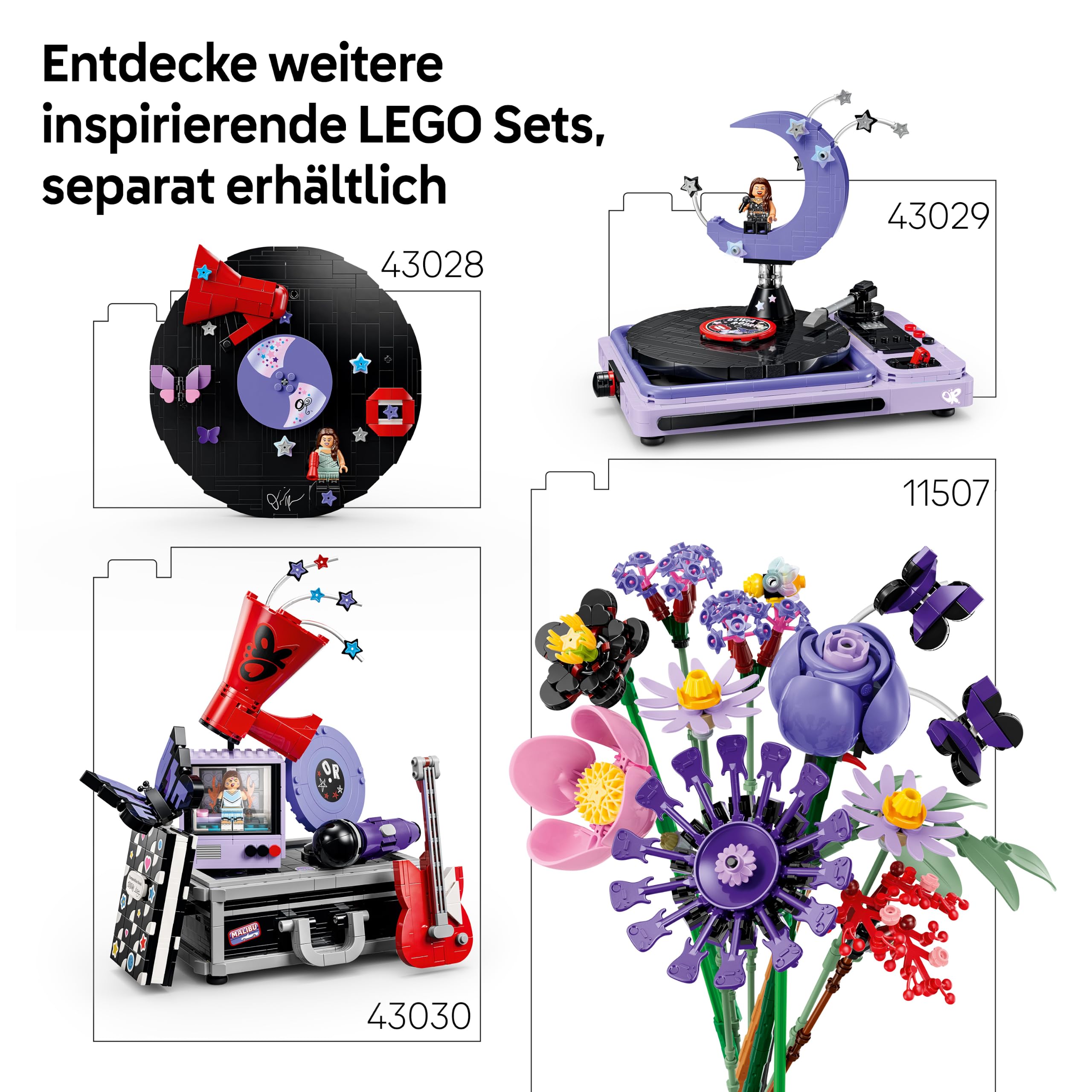 LEGO Editions Olivia Rodrigos Gitarre - 3D Modellbau mit 2 Minifiguren, Sternen & Schmetterlingen - Zimmer Deko - Musik Geschenk für Mädchen, Jungen ab 14 Jahren und Teenager Fans - 43031