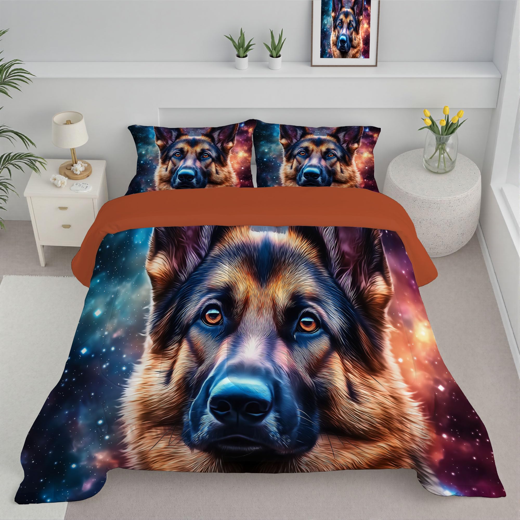 Couette 240X220 sans housse avec édredon doux galaxie et taies