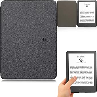 Case for All-New Kindle 2022 Release, Lightweight Slim Durable Premium PU Leather Folio Cover with Auto Sleep Wake Function Case for All-New Kindle 6" 11th Generation 2022 Release, Black