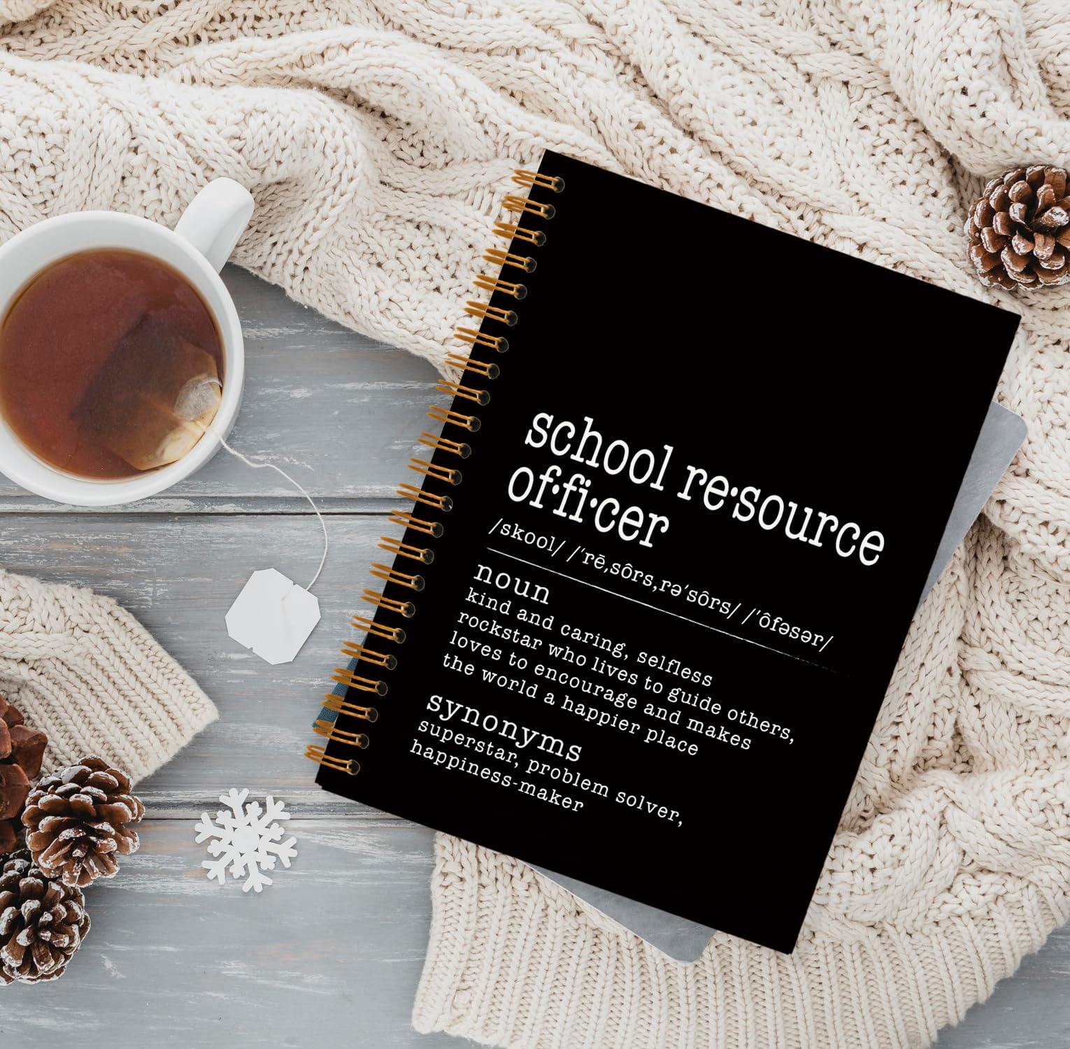 QUICQOD Quaderno con definizione di ufficiale delle risorse scolastiche, diario per lavoro, ufficio, scuola, regalo di apprezzamento, regalo di ringraziamento, quaderno a spirale con copertina rigida