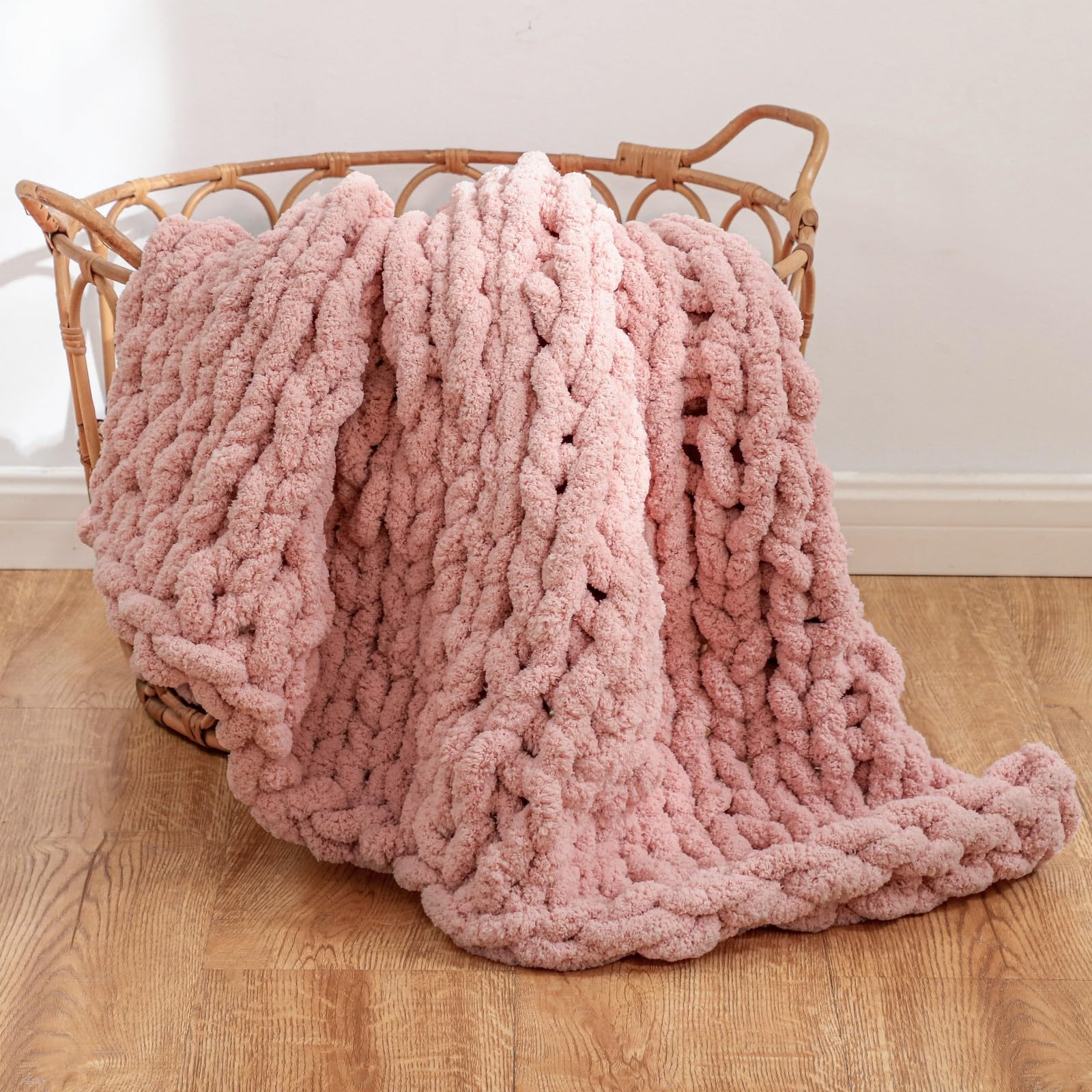 Blush Red Chunky Knit Throw Weshiongoo Chunky Knit Blanket Throw