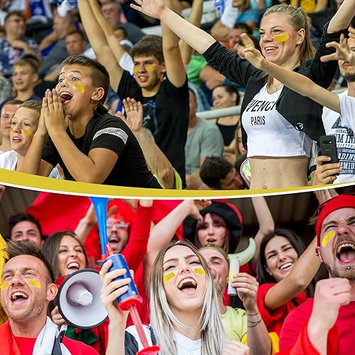 Miniatura 4 de Cholemy 120 pares de calcomanías de fútbol negro a granel, ojos negros, fútbol, béisbol, softbol, deporte, con purpurina, para ojos de equipo,