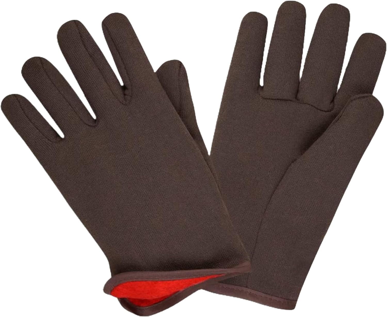 Cordova 1600 Red Lined Gloves, Slip-On Style, Brown Jersey, Large, 12-Pack