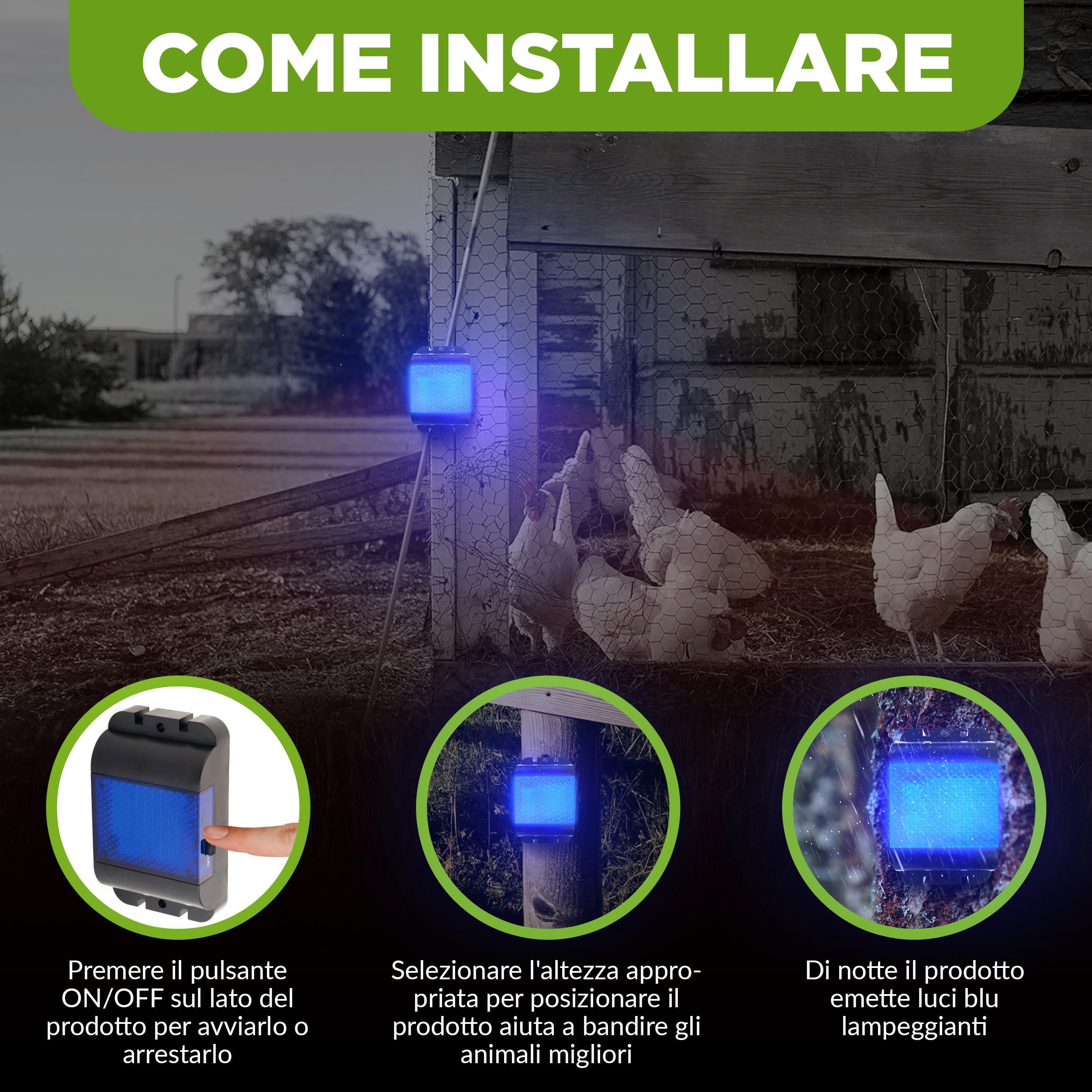 ISOTRONIC Repellente Solare Animali Selvatici LED Blu (6 Pezzi), Dissuasore per Procioni Cervi Volpi Cinghiali, Raggio d'azione 40m², Deterrente Efficace Esterno e Giardino Senza Veleni