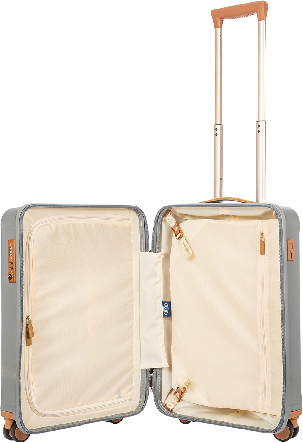 Bric's Capri 2.0 Spinner - Luxury Carry On Suitcases with Built-in USB Port and TSA Lock - Lightweight Luggage with Wheels - 21 Inch, Silver Shine