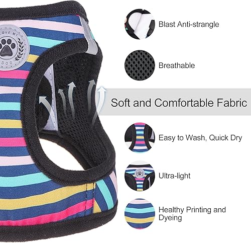 Miniatura 3 de BEAUTYZOO Conjunto de arnés y correa para perro pequeño, transpirable, reflectante, chaleco para perros pequeños y medianos