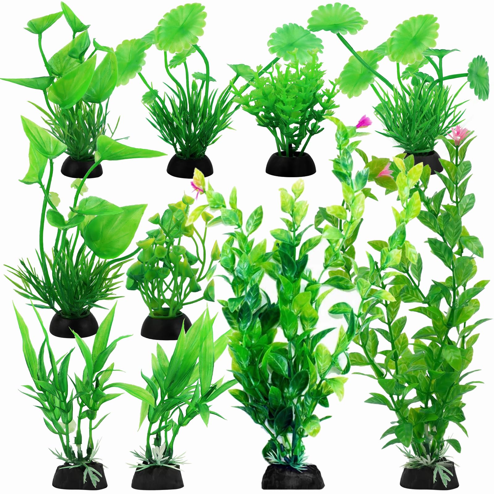 10 Pièces Decoration Aquarium Decoration Plante Aquarium Artificielle Aquarium Plante Artificielle Terrarium Plante D'Ornement Vert