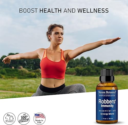 Miniatura 3 de Robbers' Immunity - Mezcla de aceites esenciales de 1.0 fl oz, comparable al aceite esencial On Guard, aceite esencial de refuerzo inmunológico,