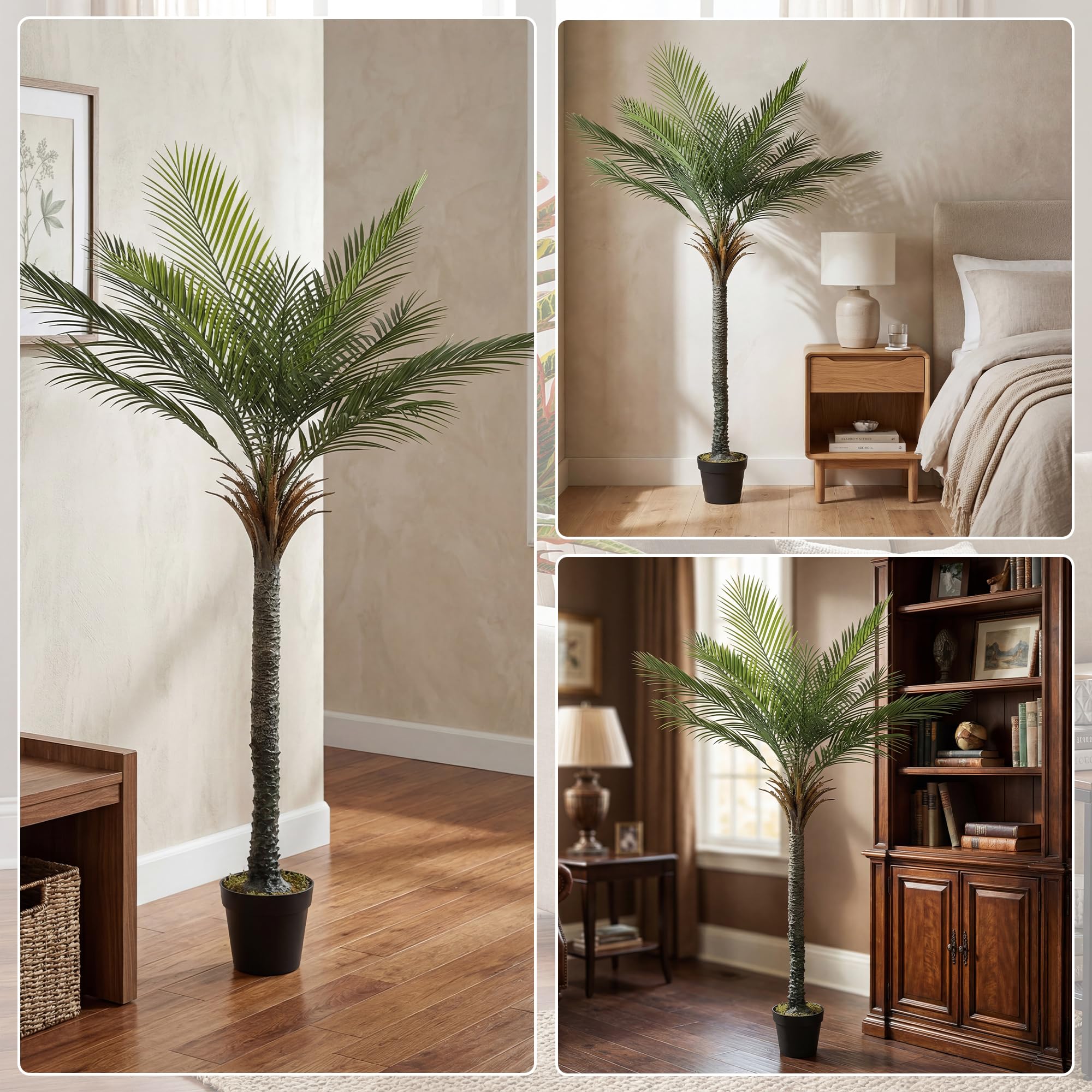 HOMCOM Palmier Artificiel 180 cm Plante Artificielle Tropicale en Pot