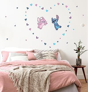 10 Stitch Bedroom Ideas for Cute Fun Character Inspired Style 90 Komar Wall Sticker - Stitch in Love - Size 50 x 70 cm - Disney Wall Stic...