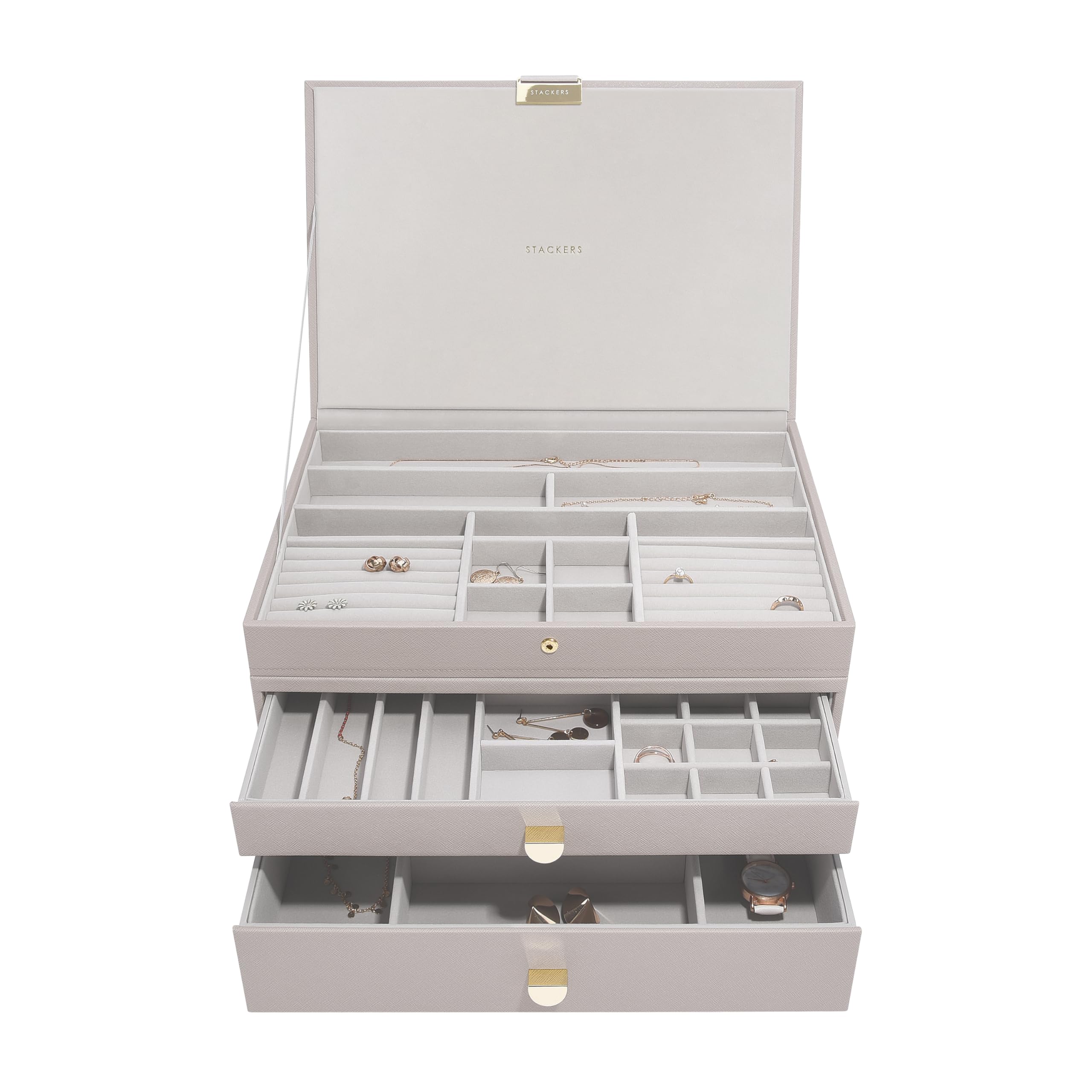 Stackers Taupe Supersize Hybrid Set Of 3