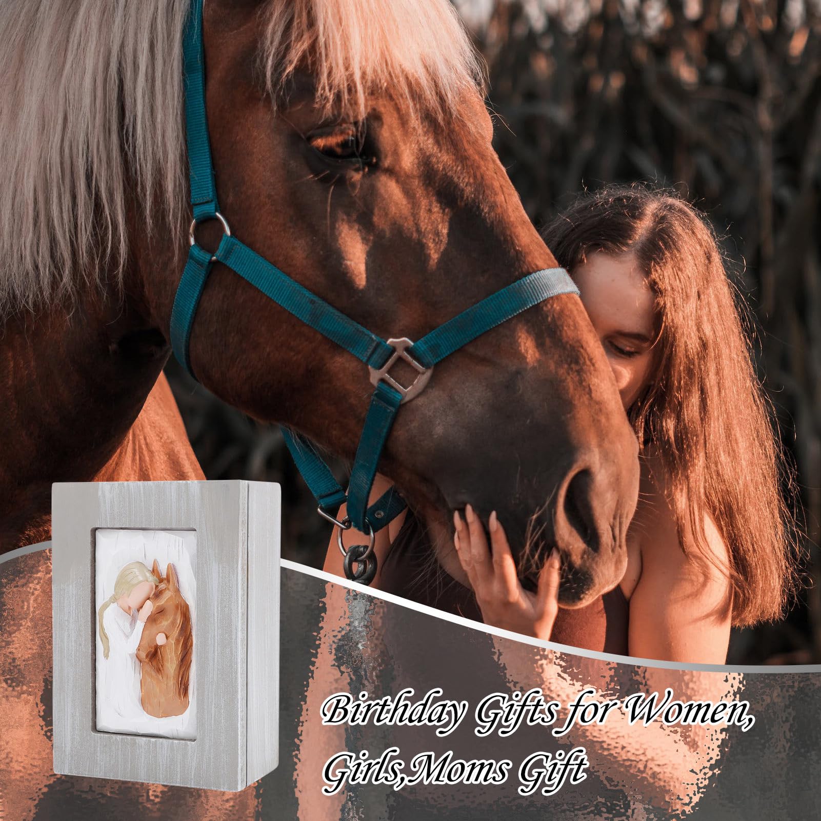 CHUANGLI Horses Keepsake Gifts Box for Women Girls Horse Lovers Truly a Friend Friendship Figurine Keepsake Box - Image 4