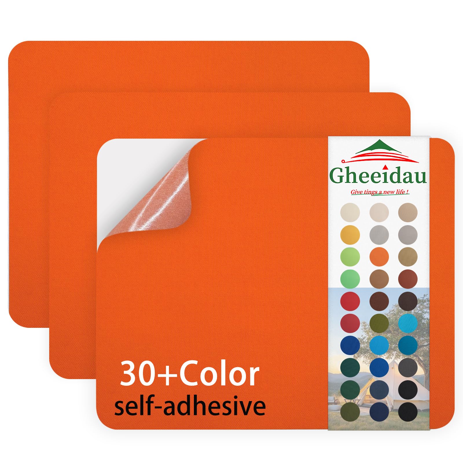 Gheeidau Canvas Repair Patch 9×11 Inch 3Pcs Waterproof Self-Adhesive Fabric Repair Patch for Tents,Boat Cover,Pop Up Canopy,Patio,Bags,Car Seats,Sofas