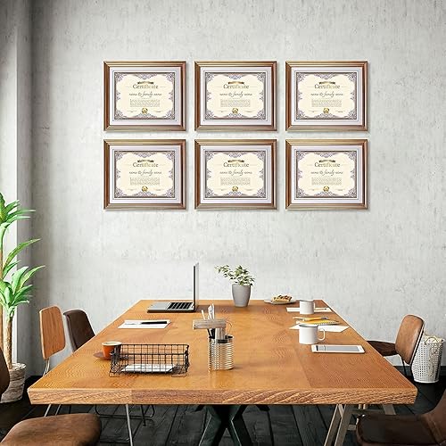 Miniatura 6 de MEBRUDY Paquete de 6 marcos de fotos de 5 x 7 y 6 unidades de 8.5 x 11 pulgadas con paspartú, juego de marcos de fotos dorados para pared o mesa