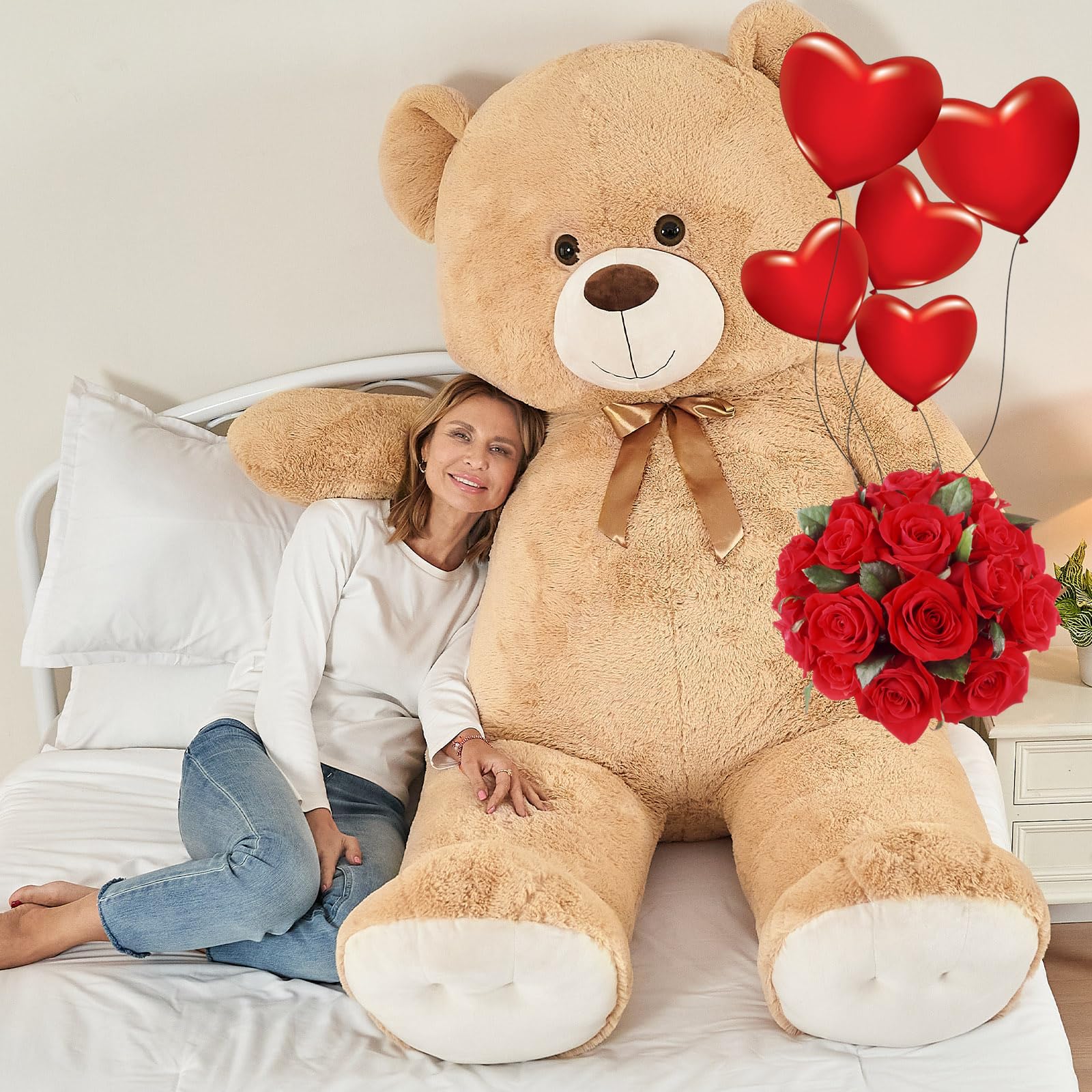 Tezituor Teddy Bear, 6ft Giant Stuffed Animal, Human Size, Beige, for Valentine's Day, Baby Shower, Birthday, Anniversary