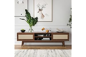 STARY 65'' Boho Mid Century Modern TV Stand with Cable Management