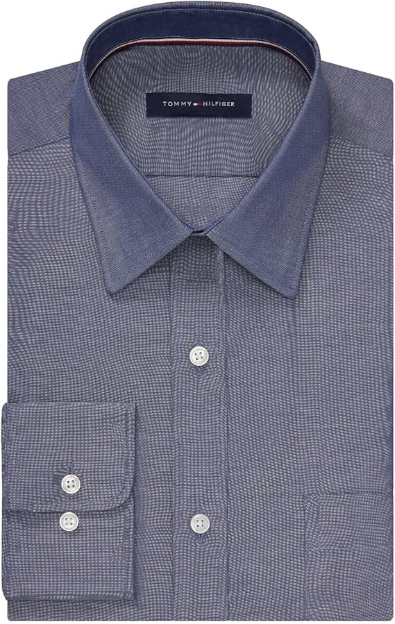 Tommy Hilfiger Men's Dress Shirt Regular Fit Non Iron Solid