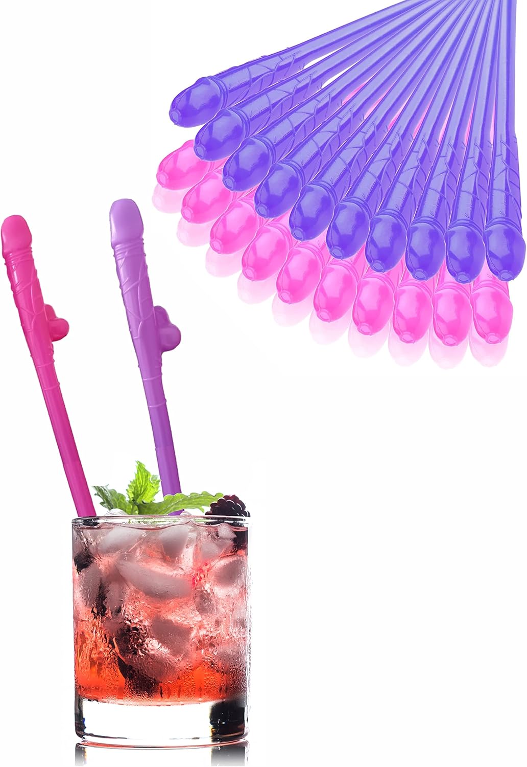 Bridal Shower Decorations, 10 pcs Penis Straws Bachelorette