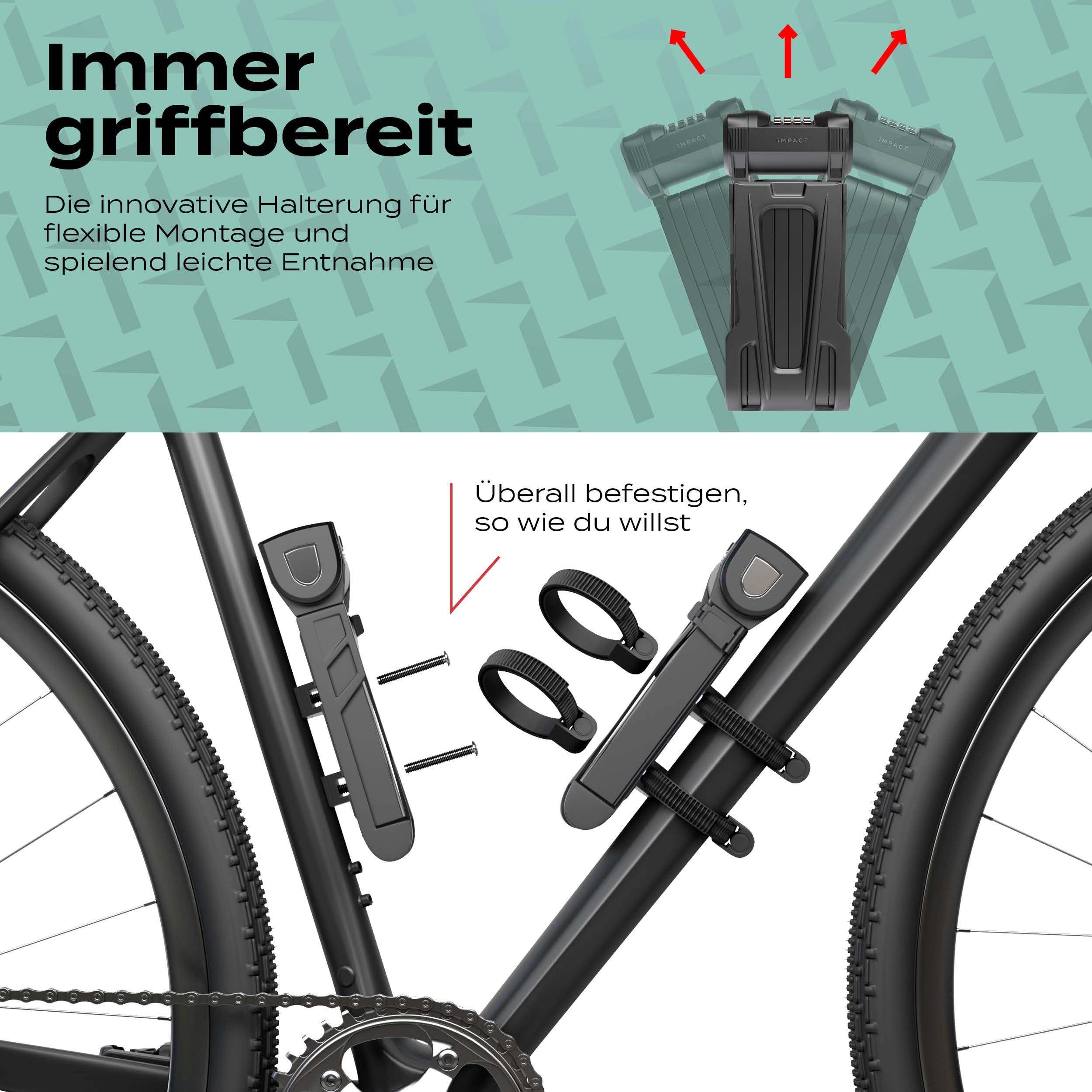 Impact® PortaLock 15 - vouwslot fiets cijferslot - veiligheidsniveau 15
