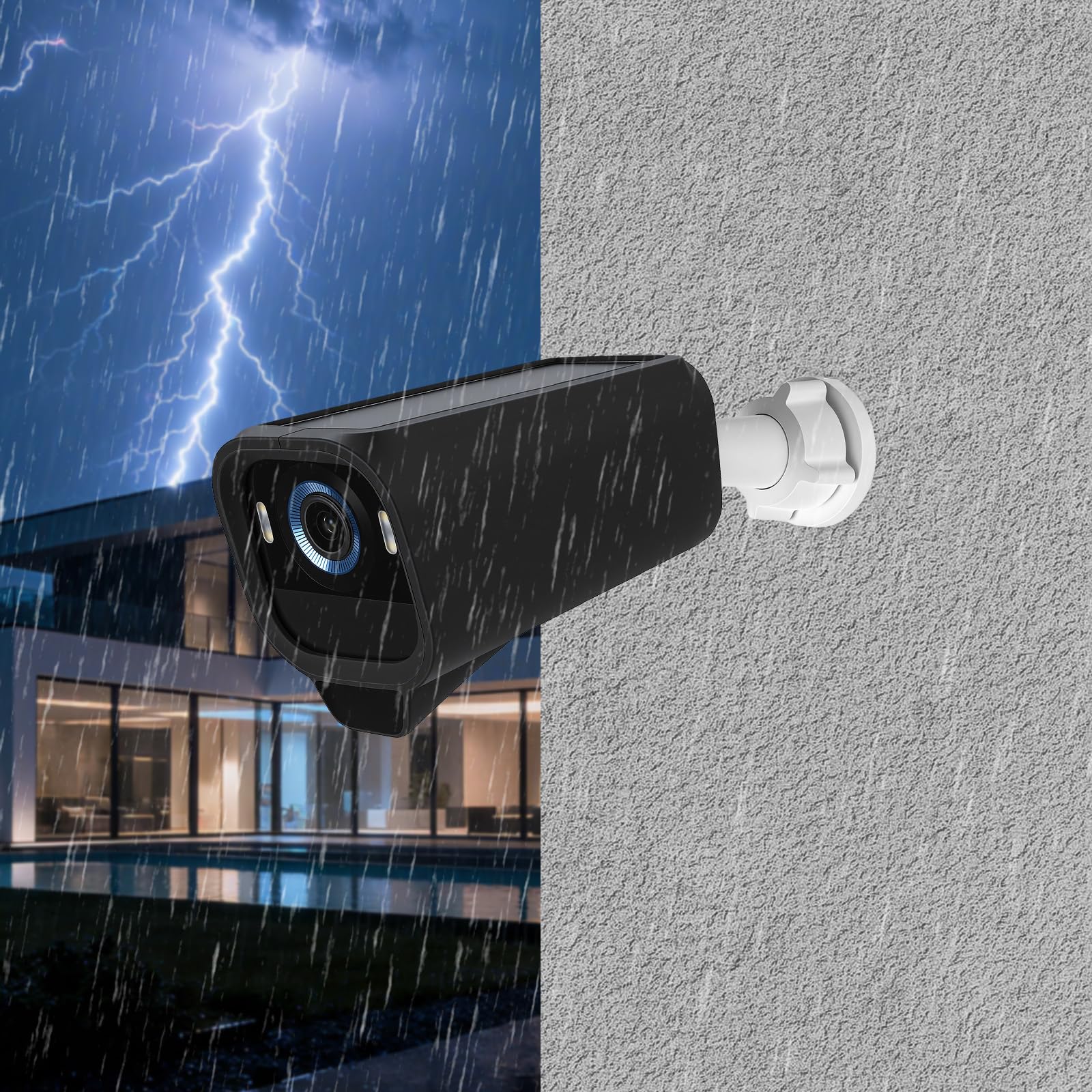 2 unidades de fundas protectoras para Eufycam S3 Pro, soporte para canalón con funda de silicona impermeable a prueba de polvo para cámara de seguridad Eufy Security, color negro