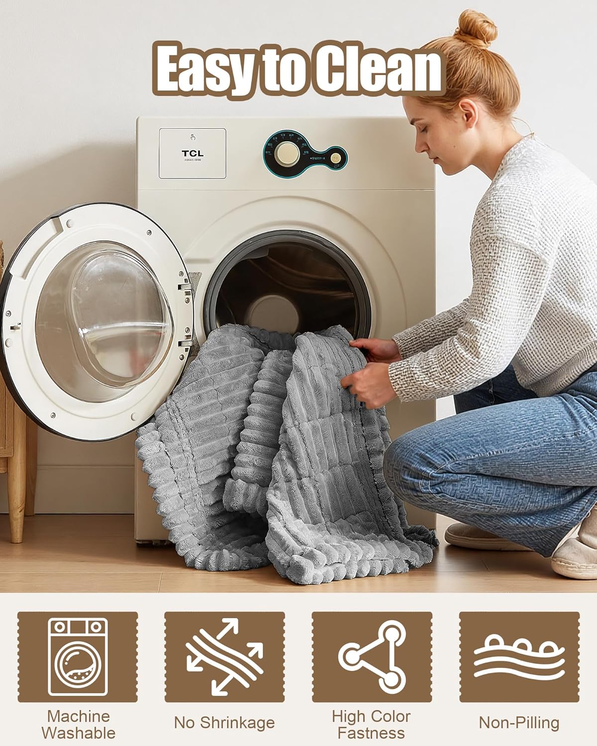 Couch Cover for Dogs Washable, Non Slip Durable Couch Protector for Couches and Sofas, Pet Friendly Sofa Cover Stop Dog Scratches & Stains Dog Thick Fuzzy Pet Couch Covers (Light Gray, 27.6" x 59")