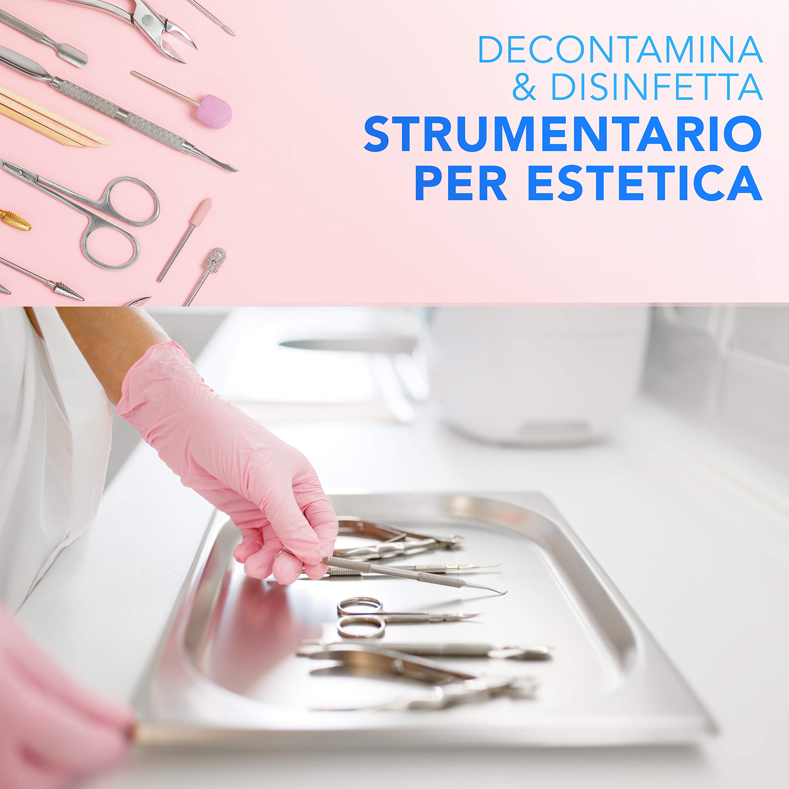 AIESI® Desinfectante listo para usar (12x1000 ml) para instrumentos y dispositivos médicos a base de cloruro de benzalconio HOSPICLOR FERRI