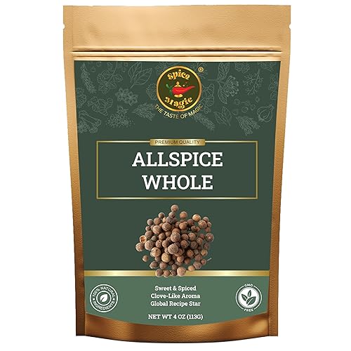 Spice Magic Pimienta de Jamaica Entera, 4 oz (113g) - Bayas de Pimentón Jamaicano Enteras Premium para Platos Salados y Dulces 100% Natural, No
