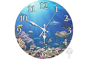 Britimes Round Wall Clock: A Splash of Underwater Beauty for Your Aquatic Timekeeping