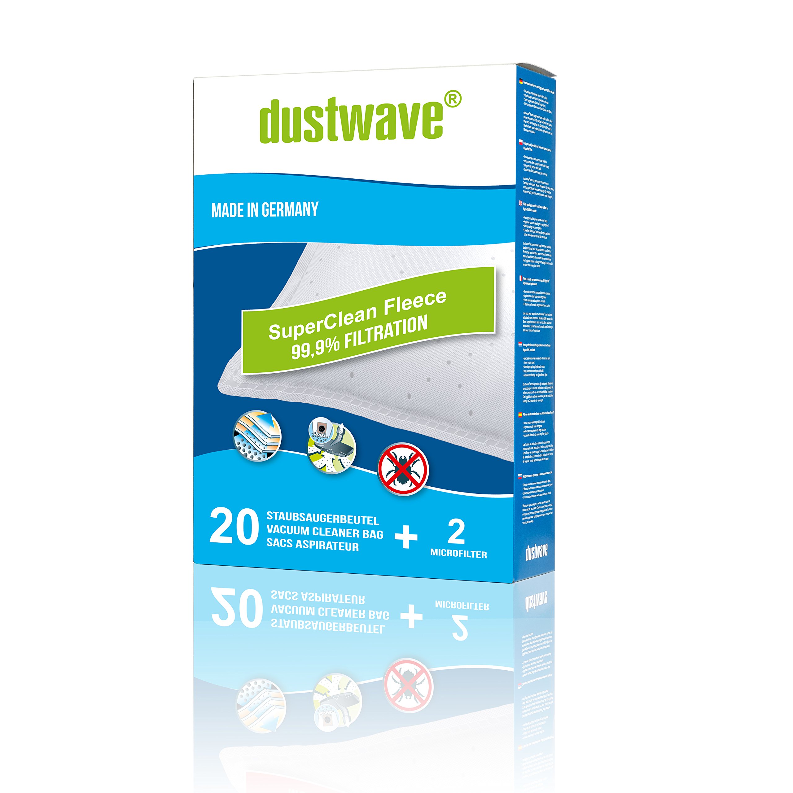 40 sacs filtre (Super Pack) Convient pour Rowenta – Ro 5421 X-Trem Power Aspirateur traîneau – dustwave® Marque Sacs – Fabriqué