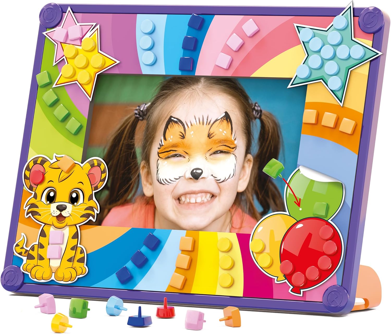 Quercetti - 2870 Fantaframe, Customised Frame with Nails, Multicoloured, 2870