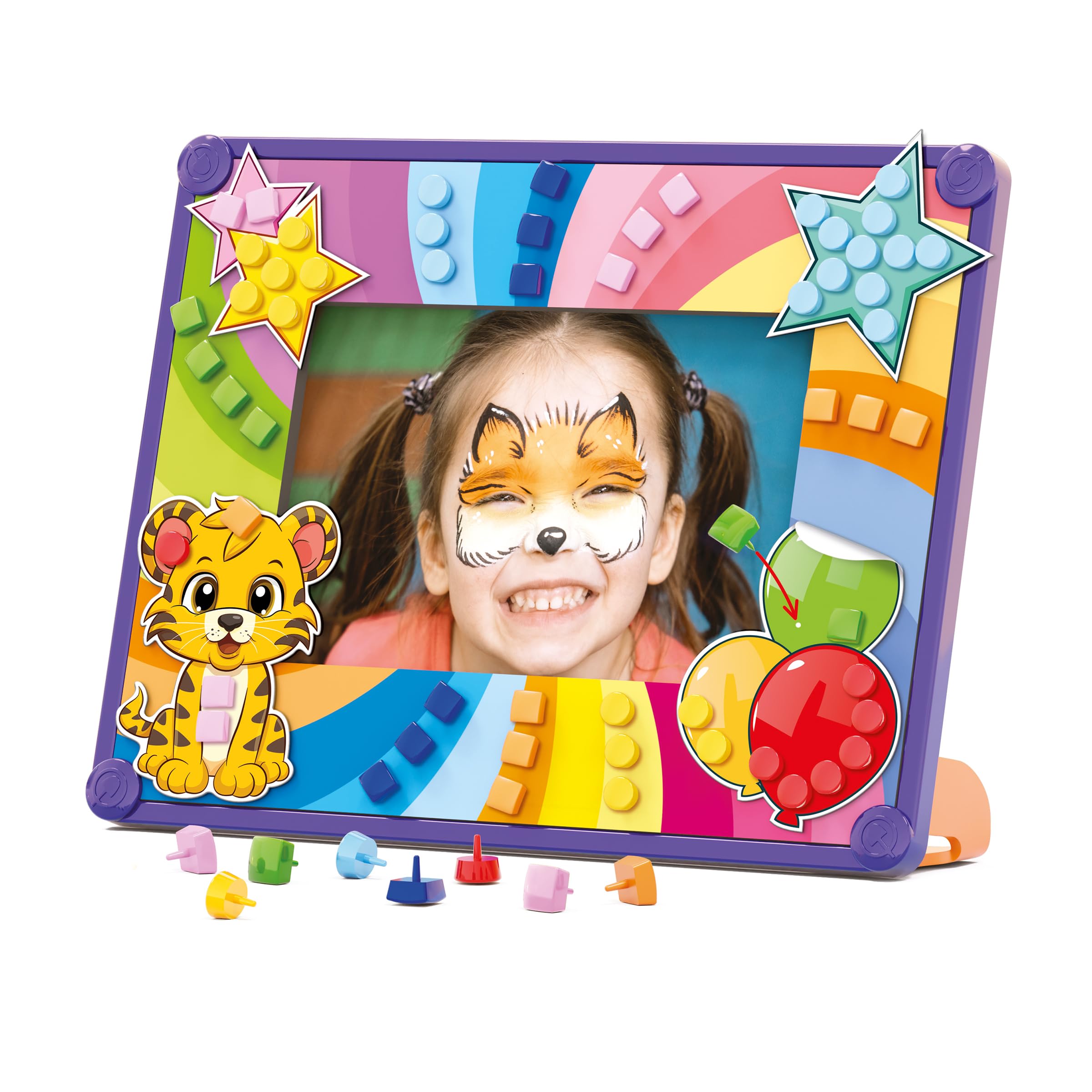 Quercetti - 2870 Fantaframe, Customised Frame with Nails, Multicoloured, 2870