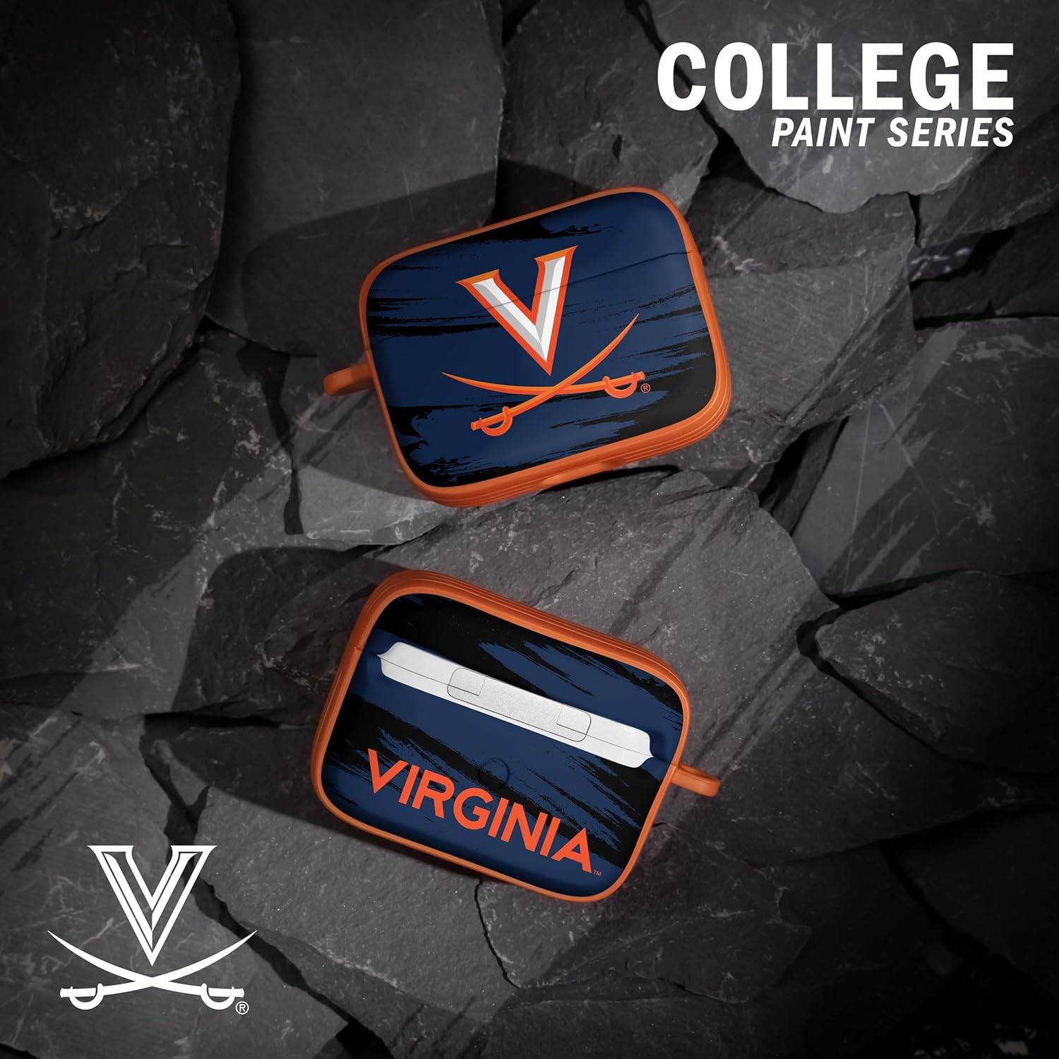 Affinity Bands Virginia Cavaliers HDX Case Cover Compatible with Apple AirPods Pro 1 & 2 (Paint Stripe)