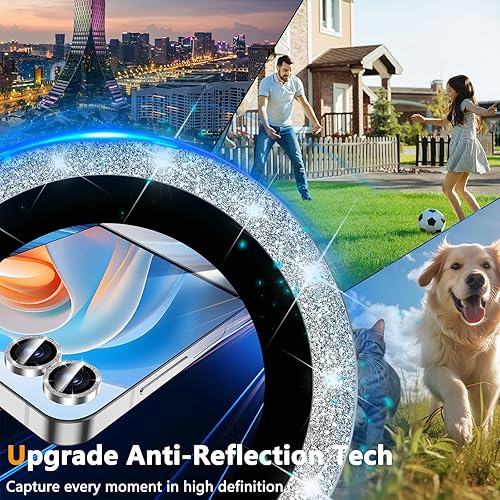 Miniatura 4 de YWXTW Protector de lente de cámara para Samsung Galaxy Z Flip 7, Bling Glitter Individual Anti Scratch Metal Ring Protector de pantalla de cámara