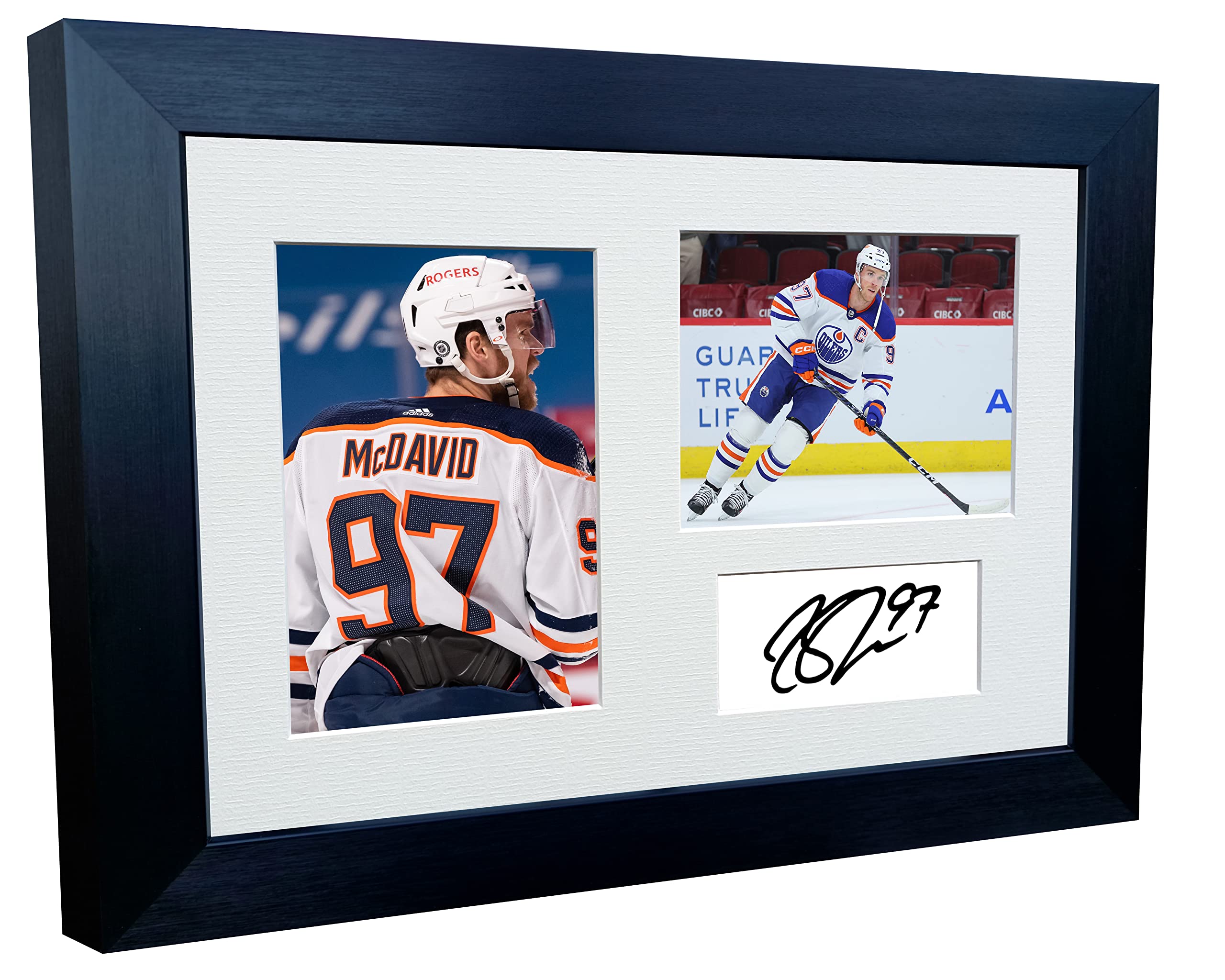 Kitbags & Lockers 12x8 A4 Connor McDavid Edmonton Oilers NHL Autographed Signed Photo Photograph Picture Frame Ice Hockey Poster Gift Triple