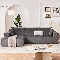 Vista 2 de 108” Modular Sectional Sofa, Cloud Sectional Couch with Deep Seat, Modern Modular L-Shape Sofa Couch with Chaise,Upholstered Boneless Couches for