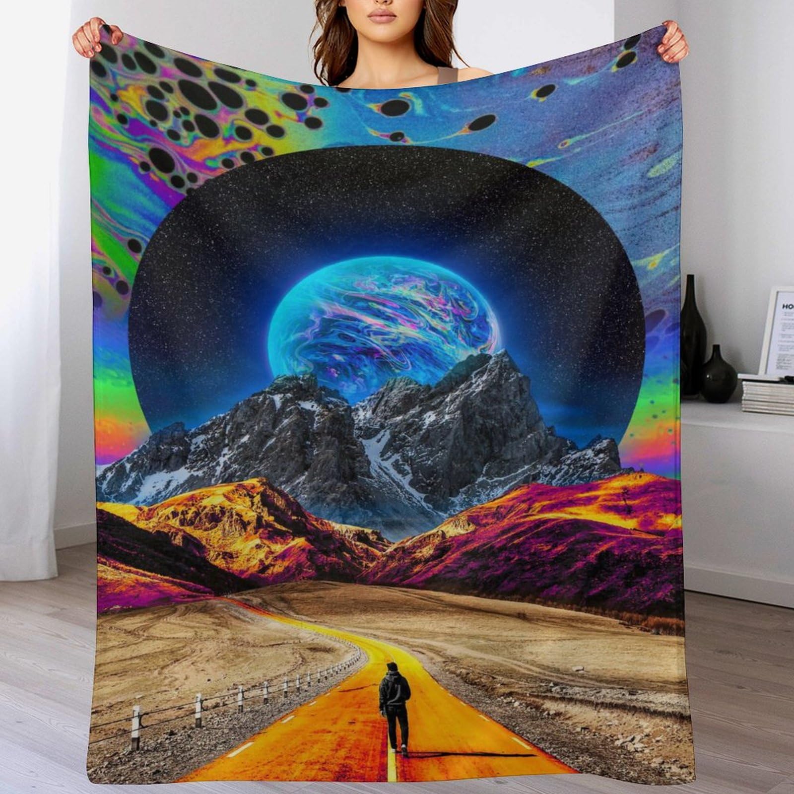 Couverture Polaire en Flanelle 150x200 cm au Motif Paysage de Rêve
