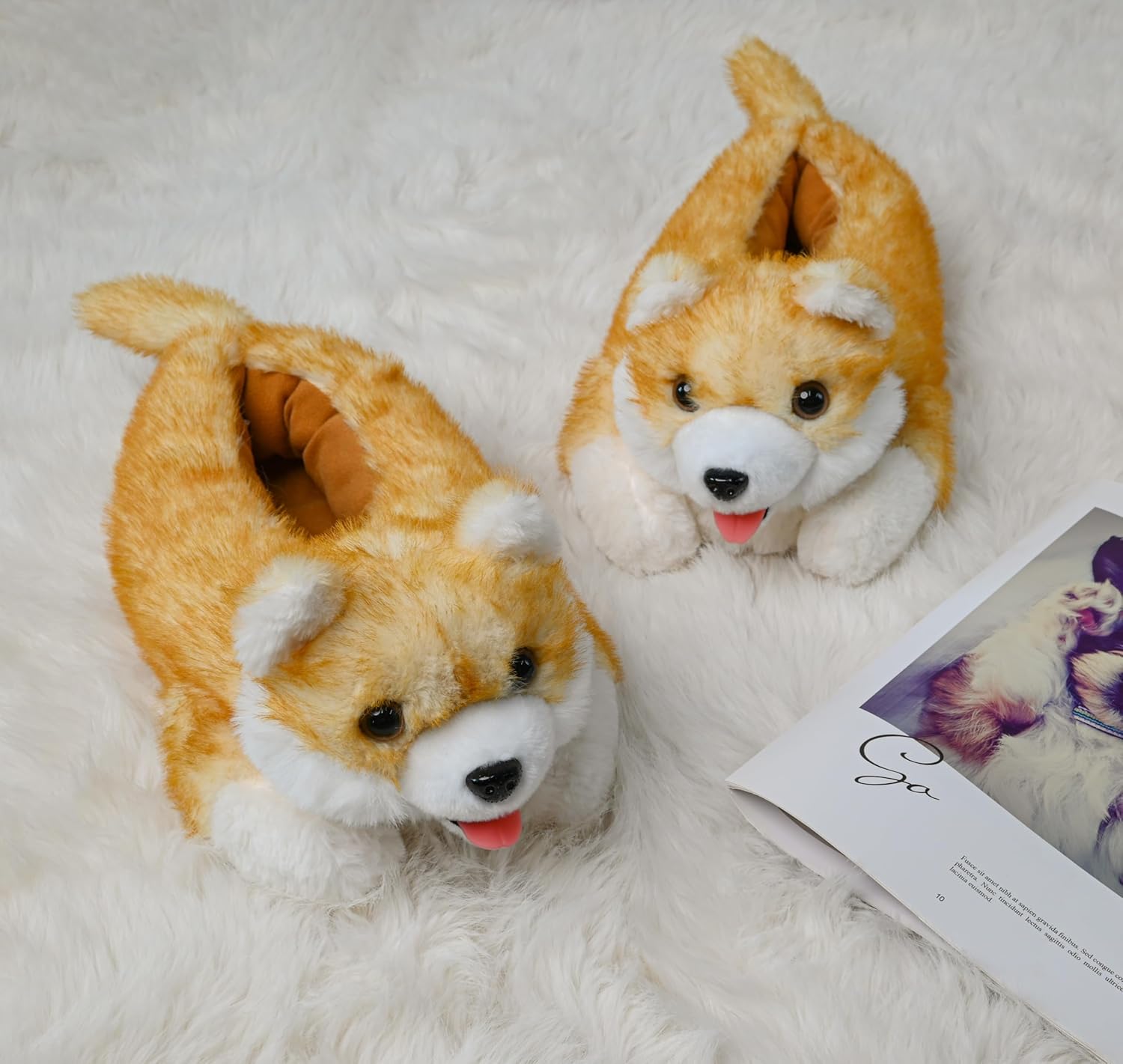 Onmygogo Fuzzy Winter Animal Dog House Slippers for Men and Women - Image 4