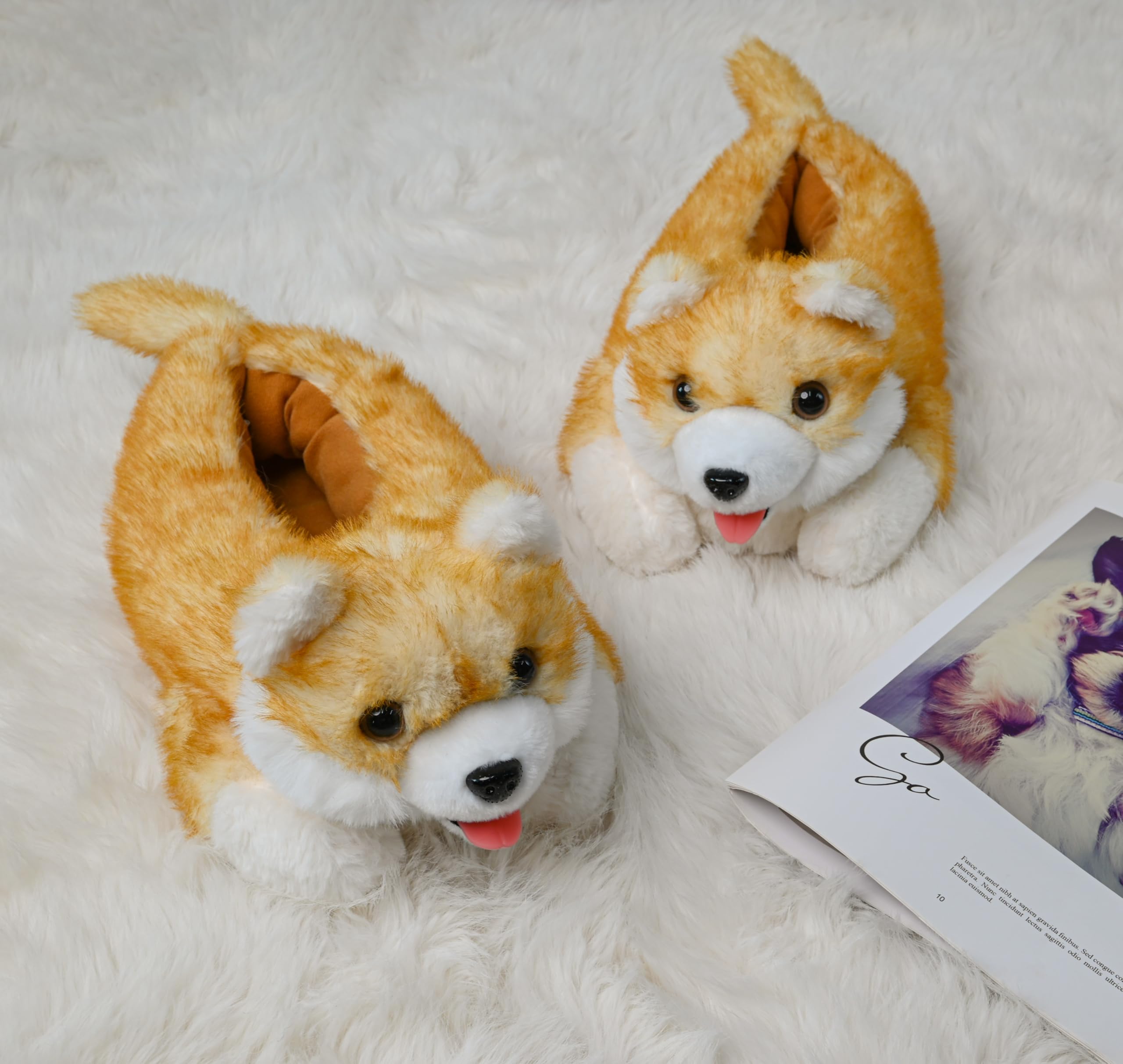 Onmygogo Fuzzy Winter Animal Dog House kapcie dla mężczyzn i kobiet