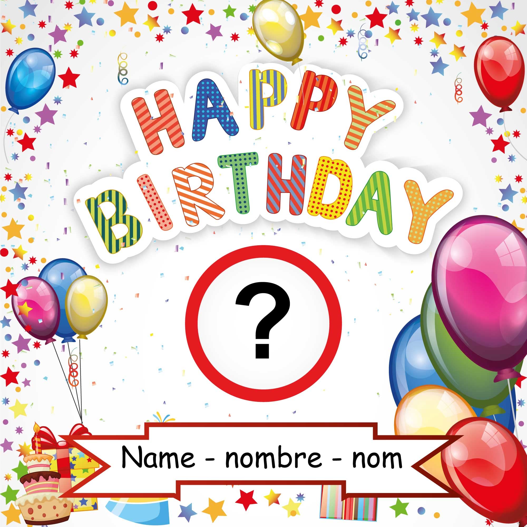 Telo di compleanno – Banner di compleanno – 3 – anni – 100 x 100 cm – Buon compleanno – personalizzato individualmente con età – bambini e adulti – interno ed esterno