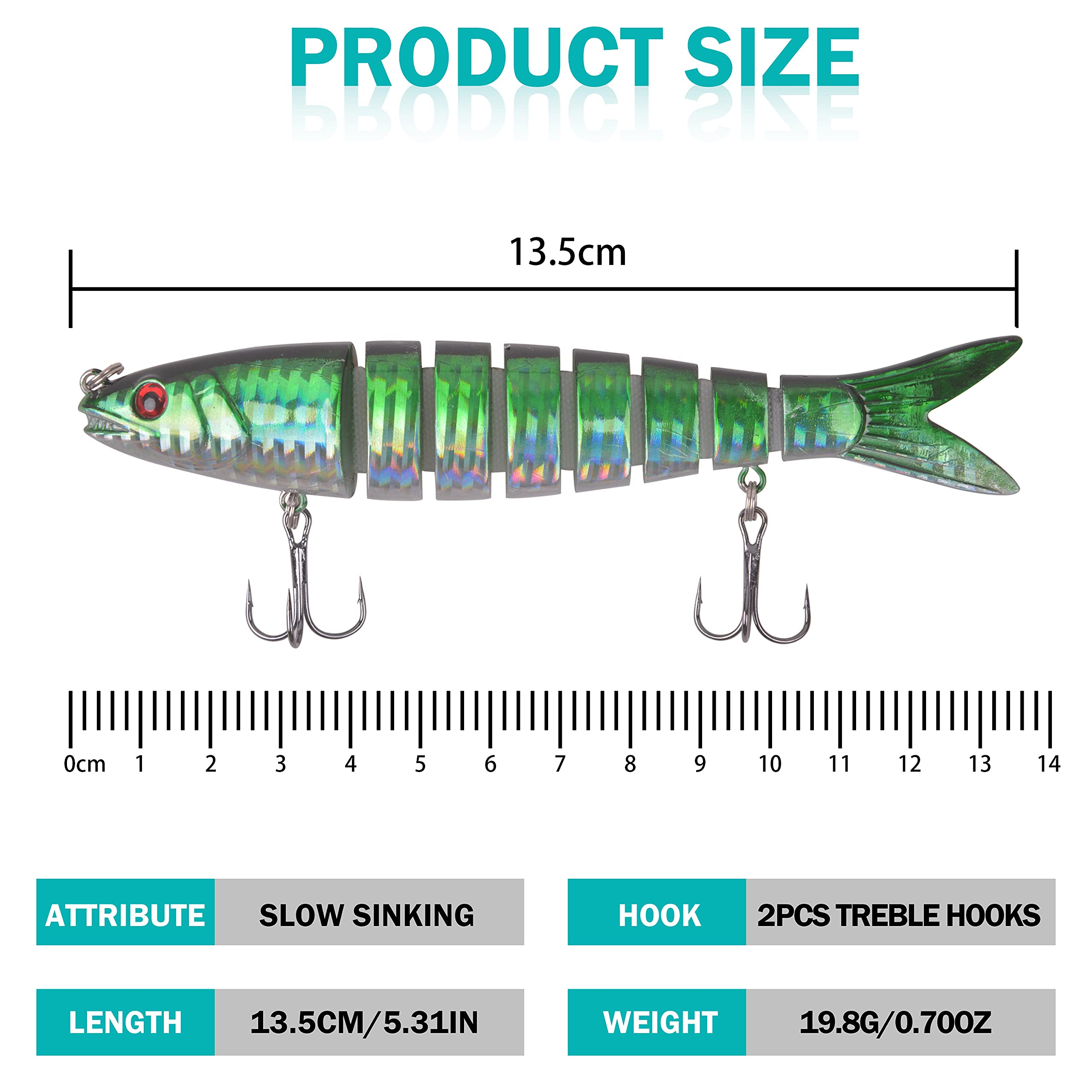 BEARKING leurres de pêche supérieurs 135mm 1oz vairon articulé Wobblers corps ABS avec queue souple SwimBaits leurre souple pour brochet et bar  18