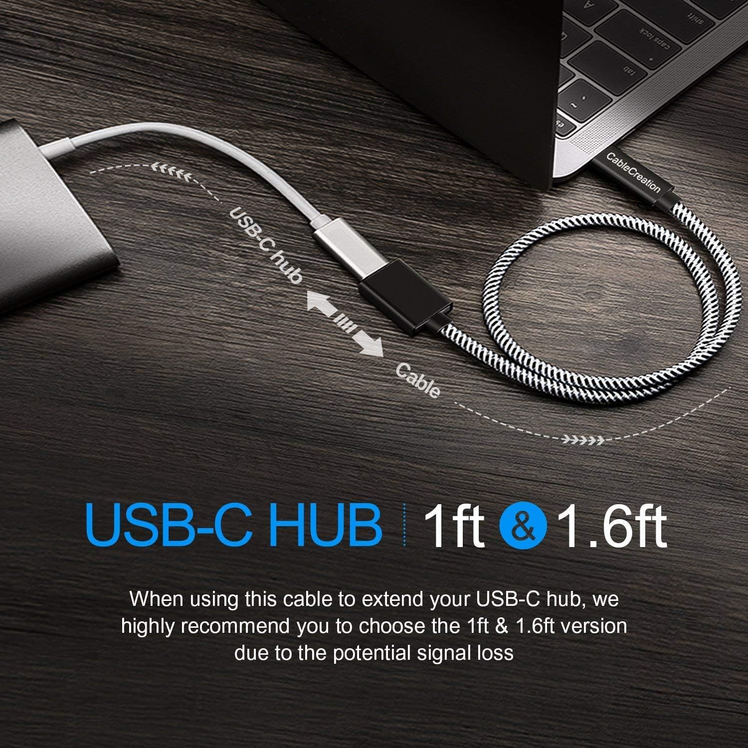 Flash Deals - 80% OFF CableCreation USB C Extension Cable (Gen 2/10Gbps), USB 3.1 Type C Male to Female Extension Cable 3.3ft, Support 4K Video Audio Transfer,Compatible with Macbook Pro, Samsung Note 8, 1M/Black and White