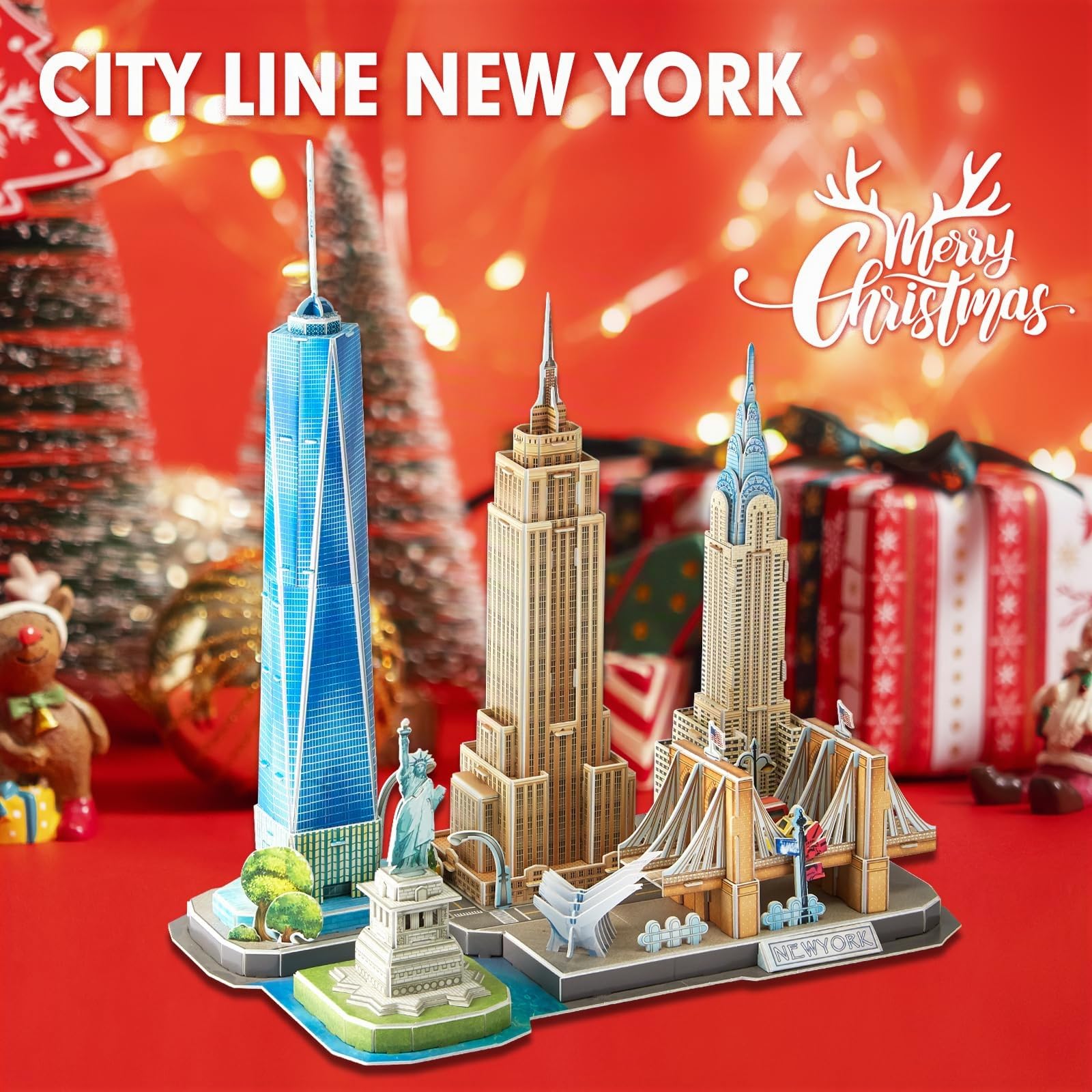 CubicFun Puzzle 3D New York CityLine Architettura Kit di Modellismo Souvenir per Bambini e Adulti