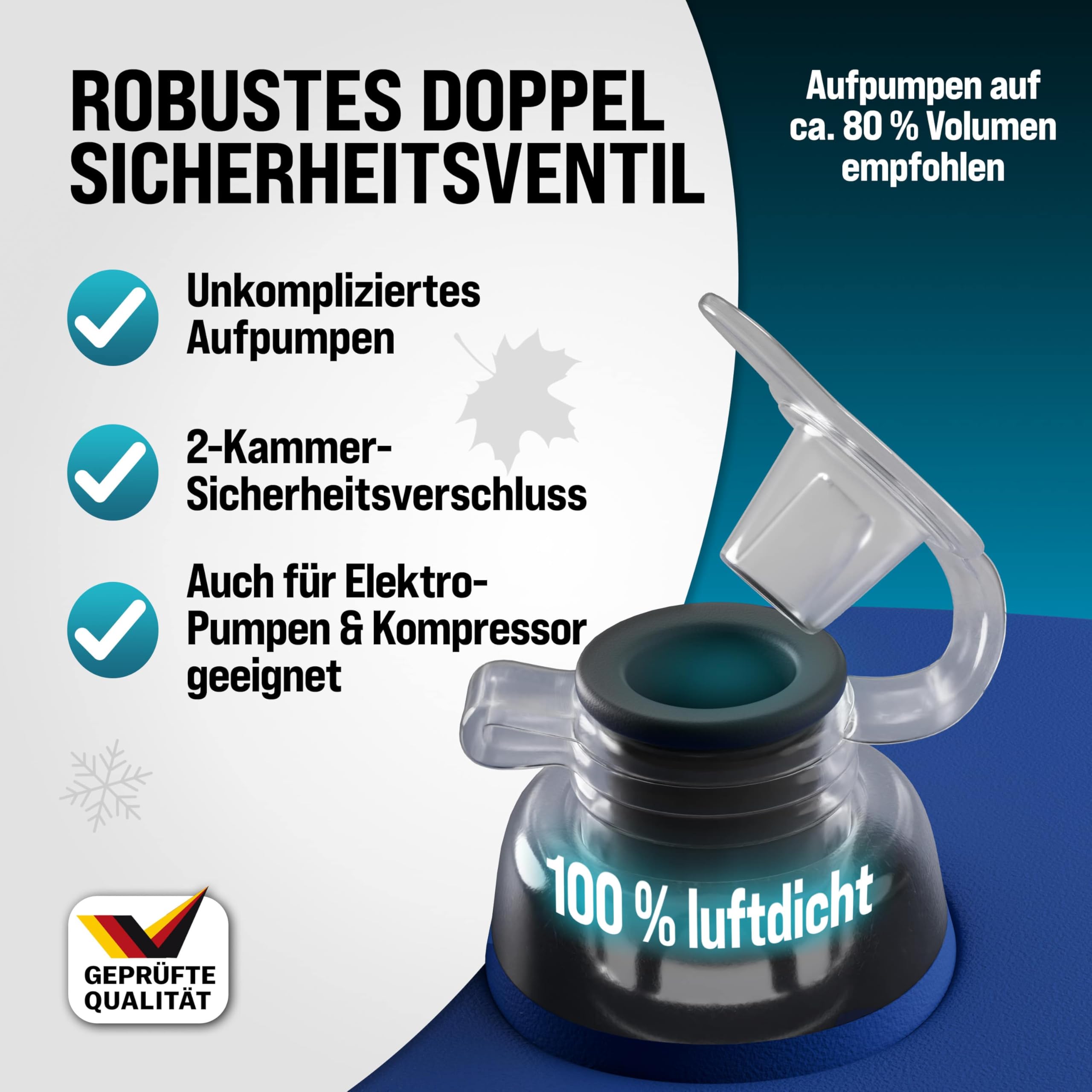 MONZANA® 6X Poolkissen Winter XL Chlorbeständig Seil PVC Verstärktes Material bis -20°C Doppelnaht Sicherheitsventil 4 Ösen Luftkissen Pool Abdeckung