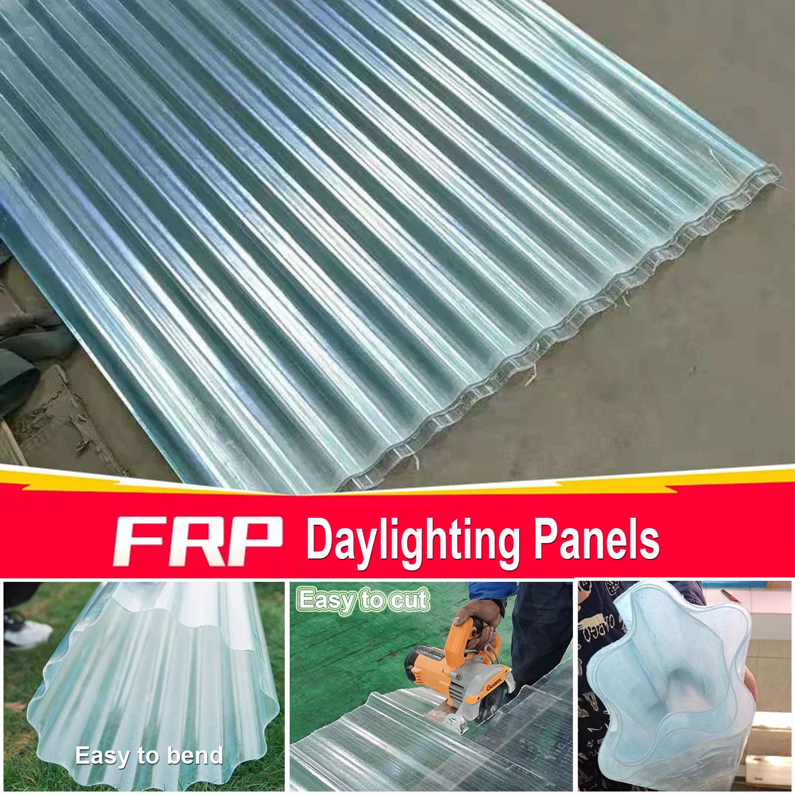 2mm Paneles Para Tejado,2/4/6/8/10/12/15pcs Paneles Para Tejado Resistentes Al Impacto,Panel Para Tejado Transparente,Placa De Iluminación Natural FRP De Protección UV (0.9×1.4m,2pcs)