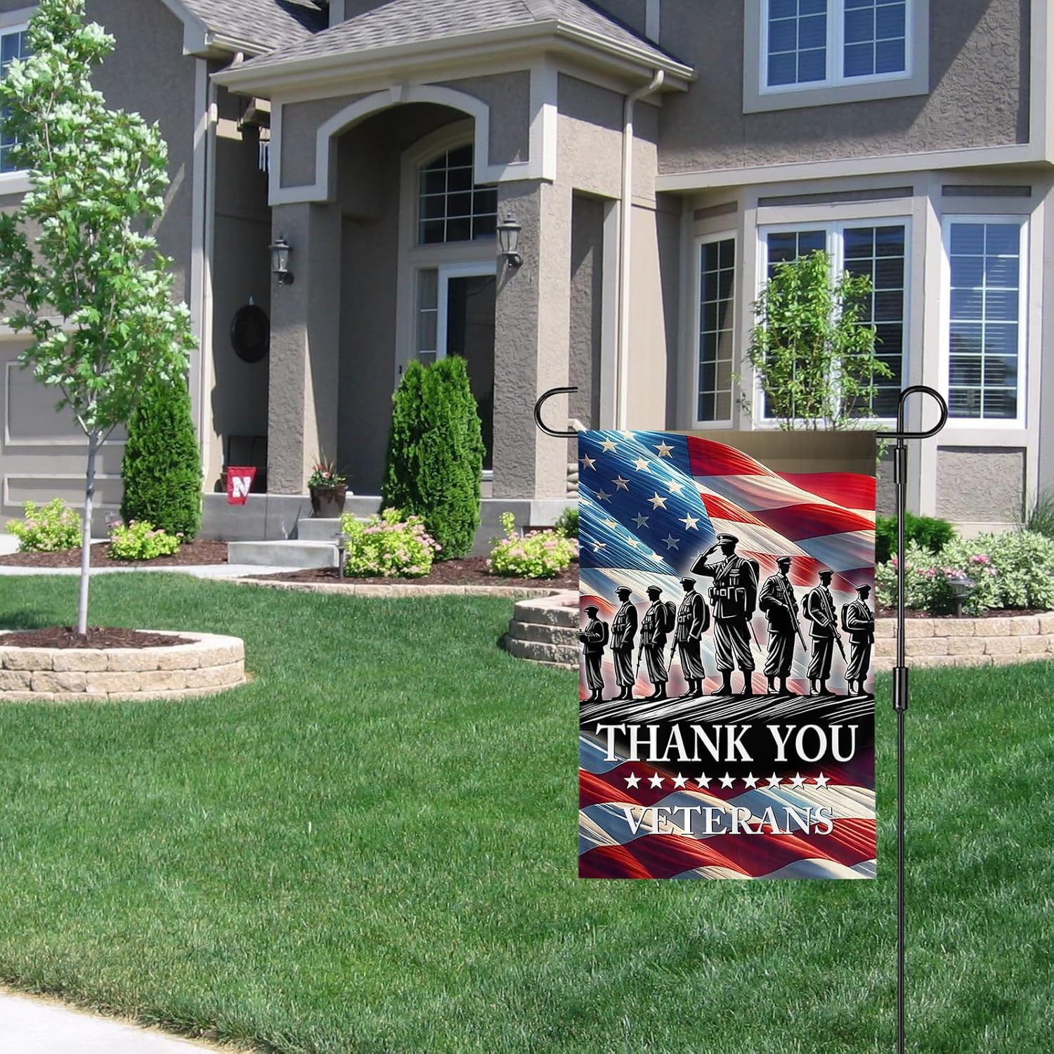 Veterans Day Decorations Banner Independence Day Memorial Day Backdrop Banner Thank You Veterans Outdoor Decorations and Supplies (12 * 18FEET) - Image 4