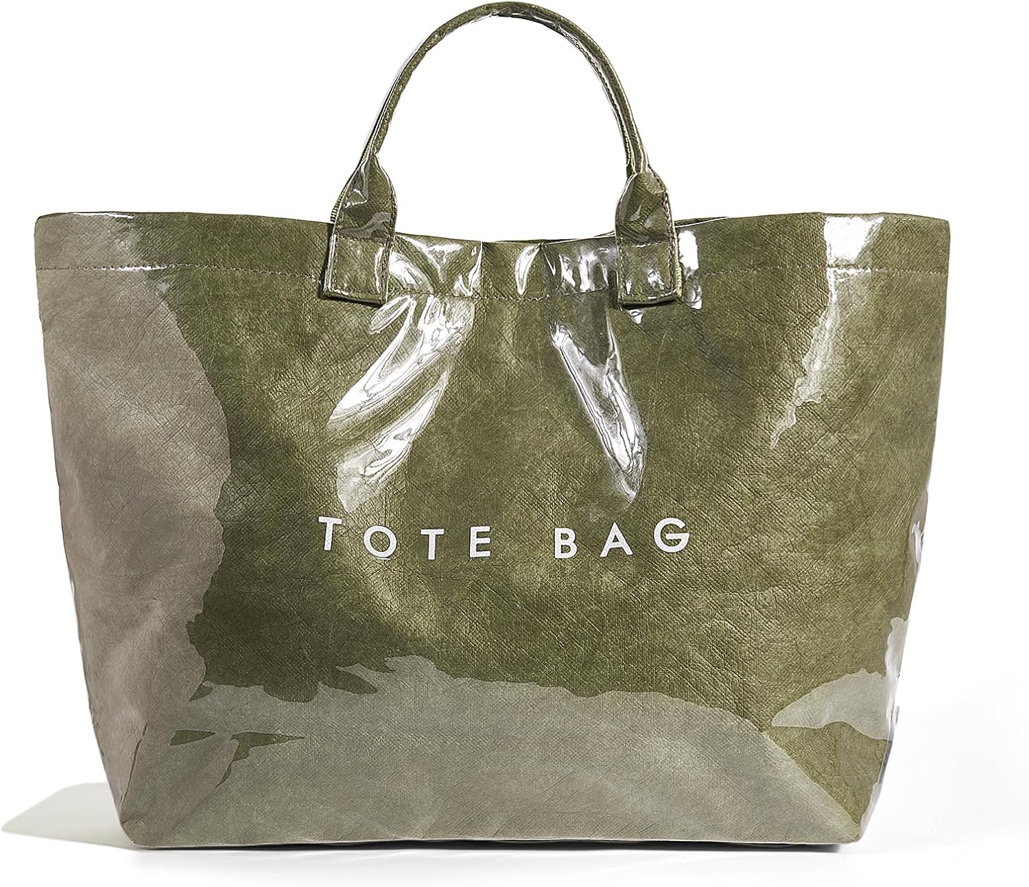 Lushandy Striped PVC Tote Bag for Women, Checkered Plastic Tote Bag for Beach Pool Large Plaid Letters Print Hobo Handbag